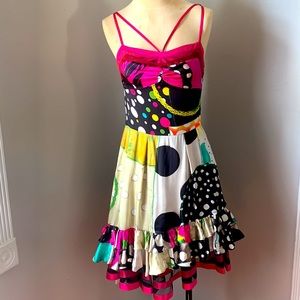 *Galliano John Galliano * Silk Ruffle Party Dress One of a kind! Small